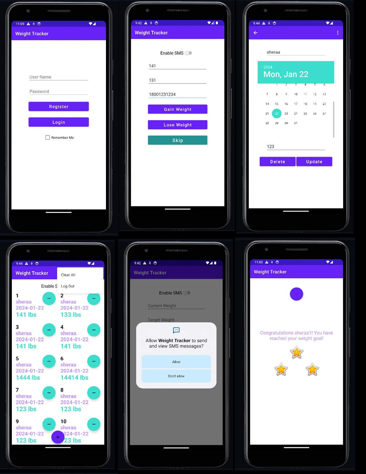 Android Weight Tracker